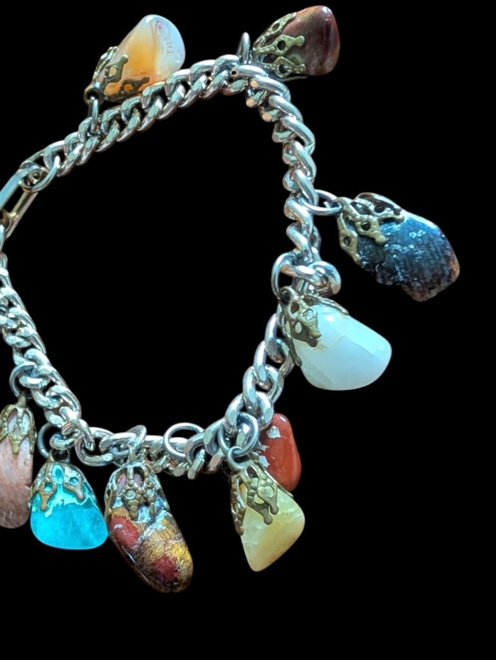 Multi-Color Charm Bracelet Women Jewelry - Colorful Stone Dangle Bracelet